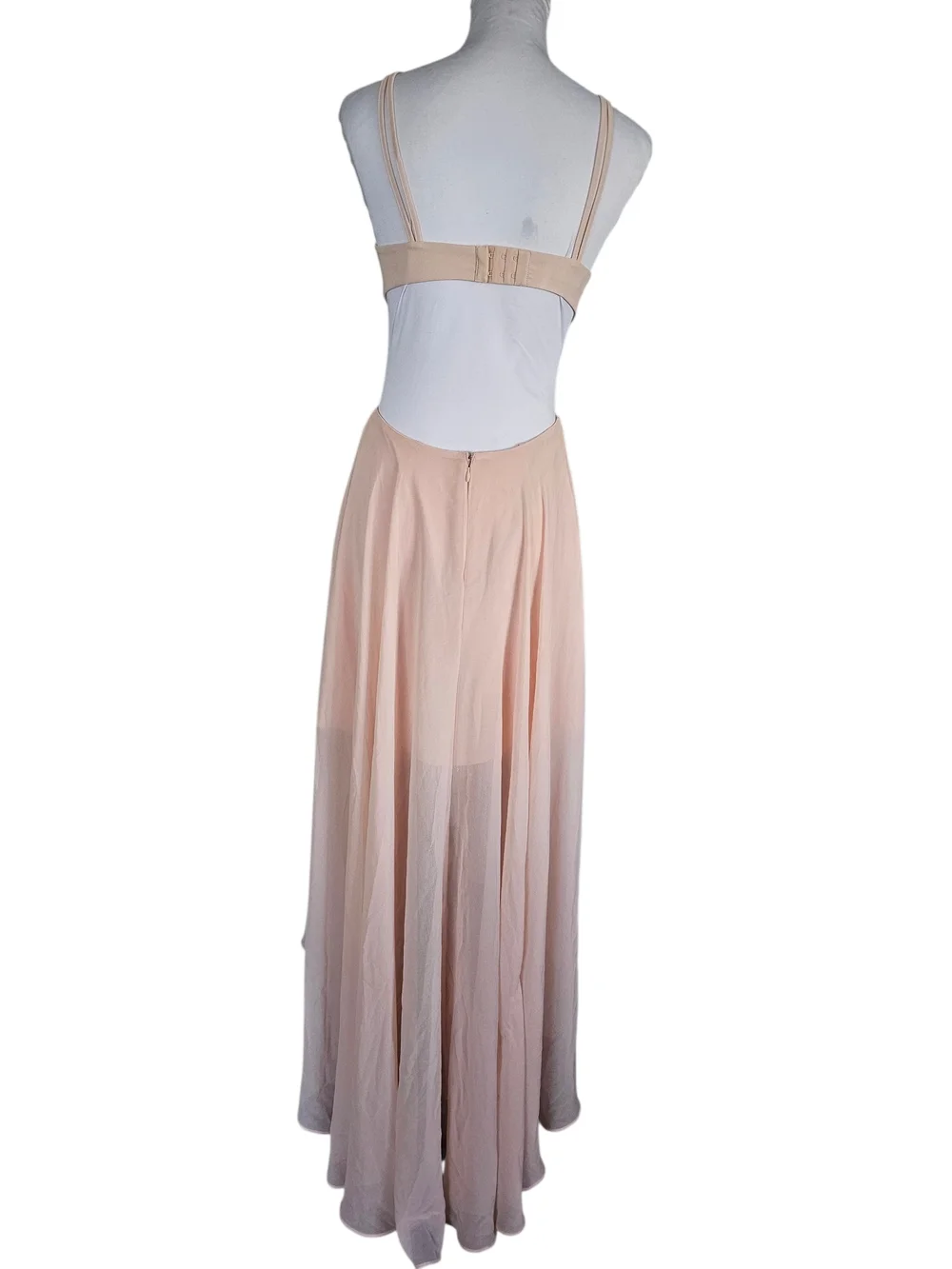 bebe Blush Pink Cutout Ruffle Maxi Dress - Picture 4 of 10